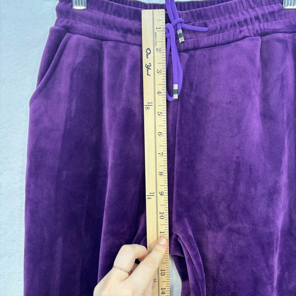 Kids Fleece Lined Jogger Pants L XL Purple Velvet Drawstring Waist Cozy Lounge‎